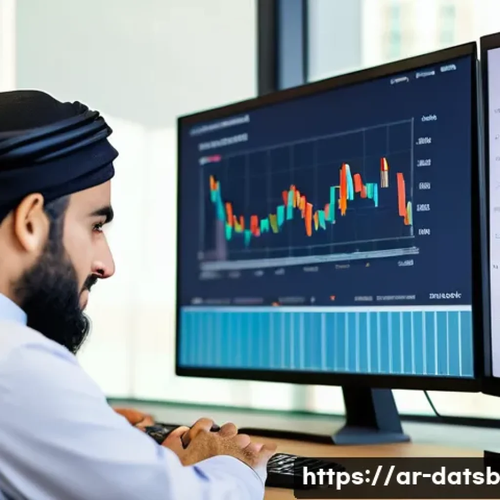 실시간 데이터 처리 파이프라인의 시각화 도구 - **Prompt:** A professional Arab data analyst, dressed in modest, modern business attire, is seated a...